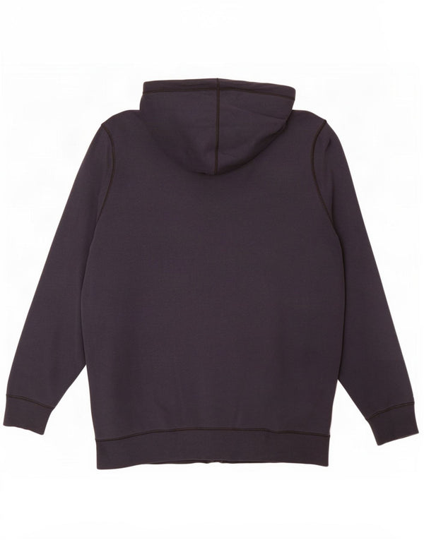 Suéter masculino Under Armour com capuz e zíper solto grande algodão azul marinho