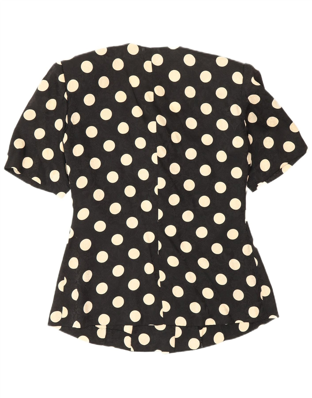 Conjunto de saia feminina vintage manga curta 2 peças Reino Unido 12 médio W28 preto