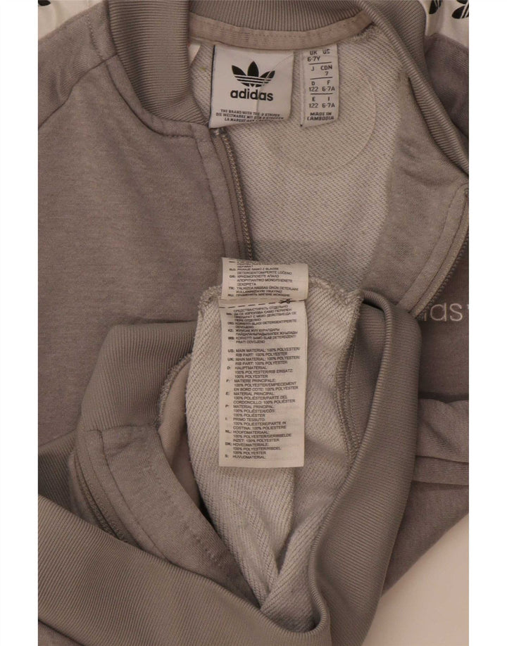 Jaqueta Adidas Boys Graphic Tracksuit Top 6-7 Anos Cinza Colorblock