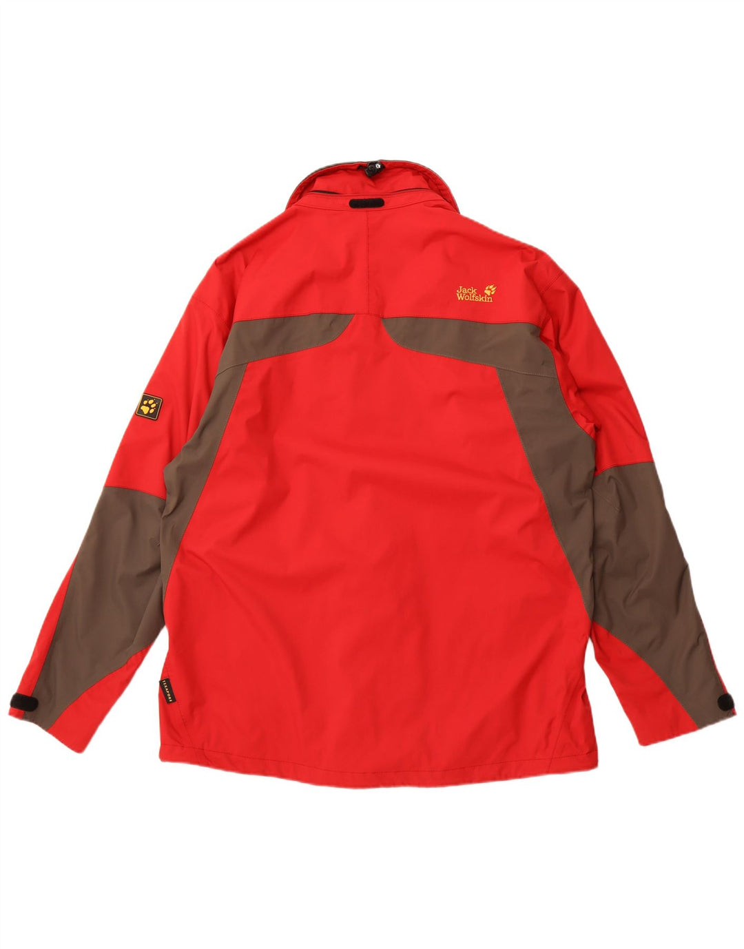 Jaqueta de chuva masculina JACK WOLFSKIN Reino Unido 44/46 XL vermelho colorblock poliamida