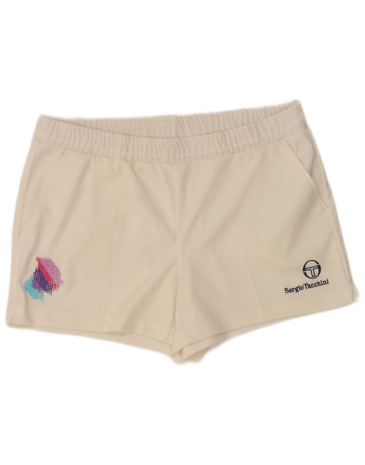 Sergio Tacchini Mens Sport Shorts IT 54 XL Poliéster Branco