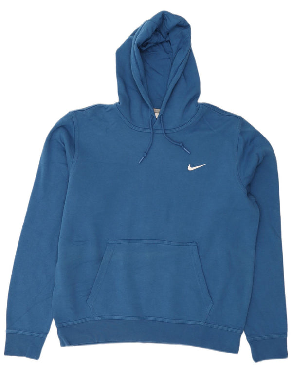 Nike Mens Hoodie Jumper Grande Algodão Azul