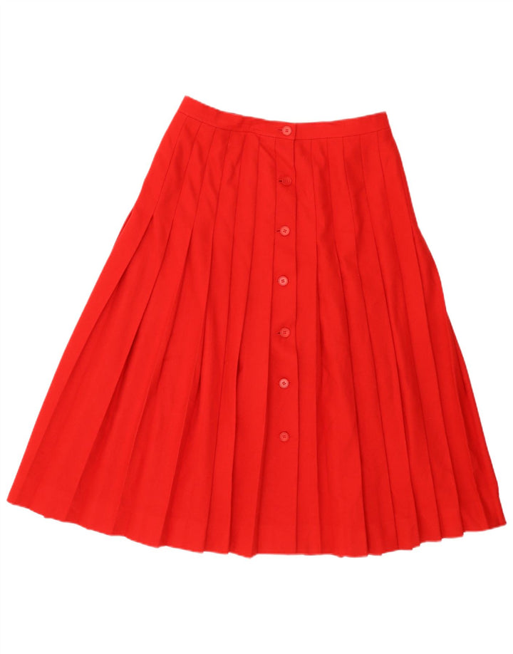 Saia feminina VINTAGE cintura alta faca plissada W28 vermelho médio