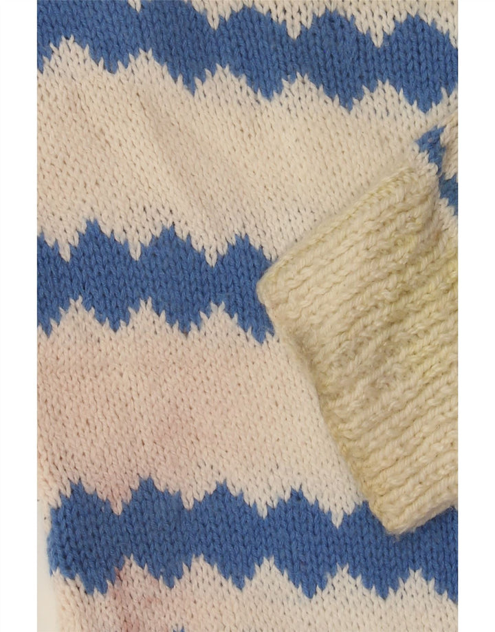Suéter masculino VINTAGE com gola redonda, médio off white Fair Isle