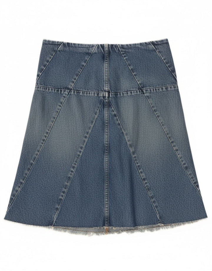 Saia jeans feminina Nautica EUA 6 médio W30 algodão azul