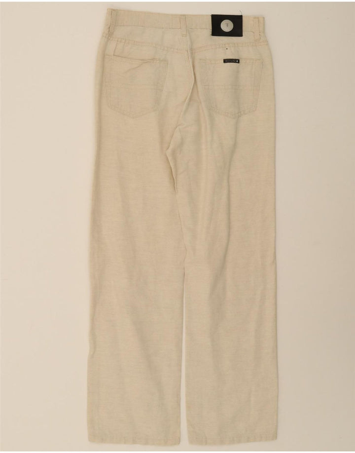 TRUSSARDI Womens Straight Casual Trousers W31 L30 Beige Cotton Vintage Trussardi and Second-Hand Trussardi from Messina Hembry 