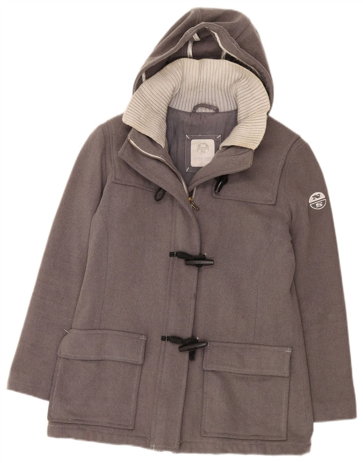 Jaqueta feminina com capuz North Sails UK 10 pequena lã cinza