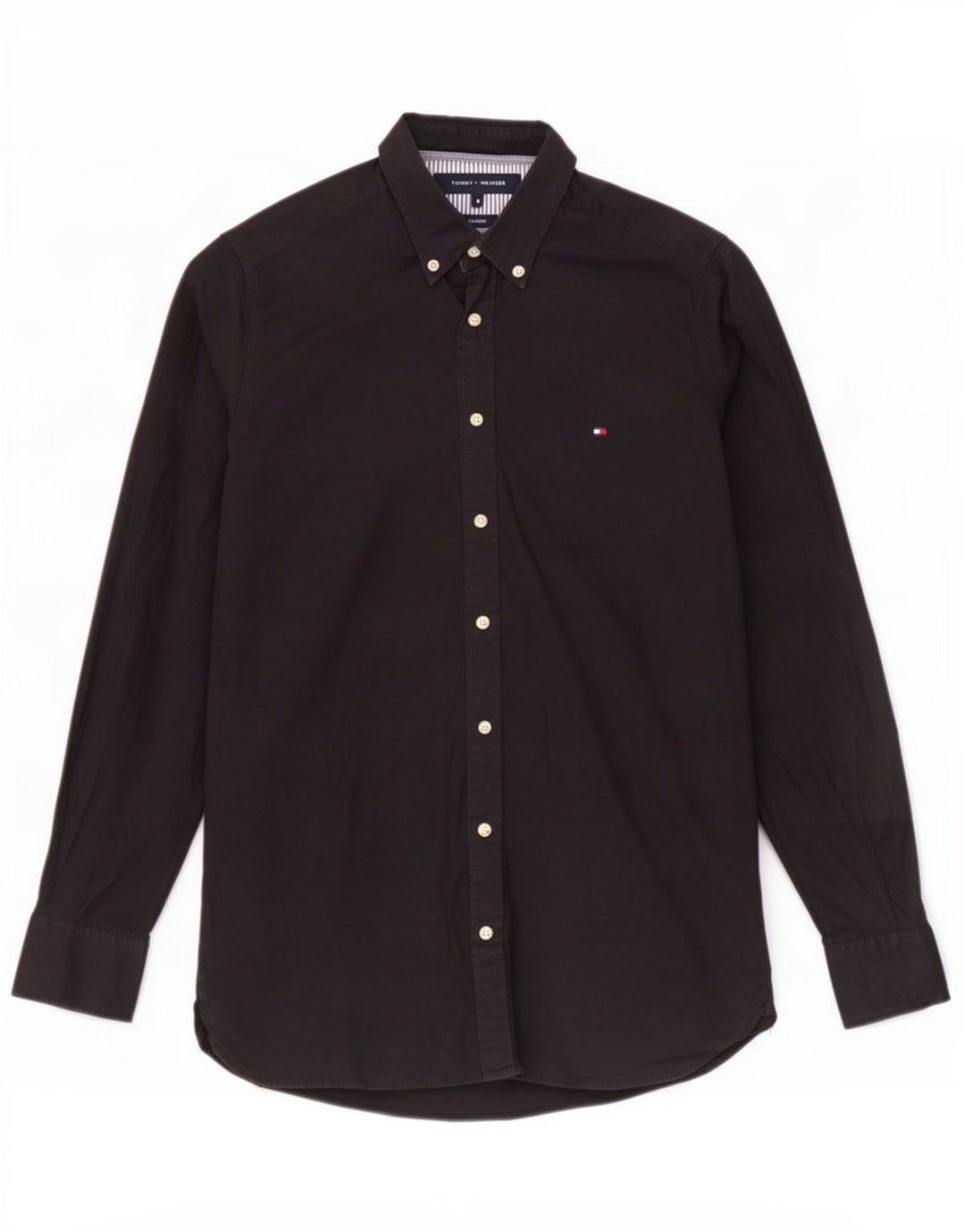 Tommy Hilfiger Camisa Stretch Masculina Médio Algodão Preto