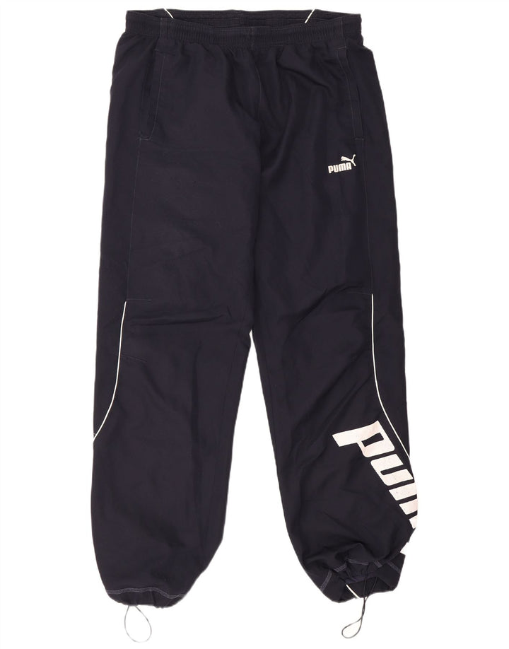 Calça de treino masculina Puma Graphic Joggers grande azul marinho