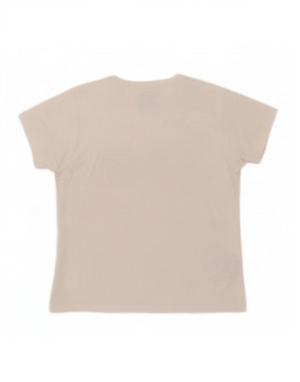 Camiseta feminina gráfica Jack Wolfskin Reino Unido 16 grande algodão branco