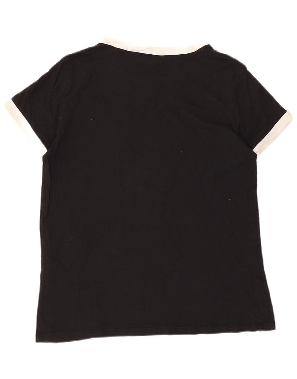 Camiseta feminina Levi's UK 10 pequena preta colorblock algodão