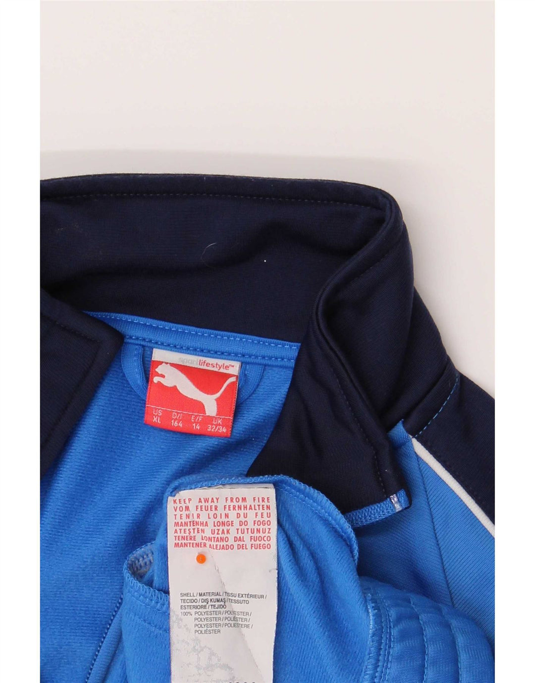 Jaqueta Puma Boys Graphic Tracksuit Top 13-14 anos Azul Colorblock