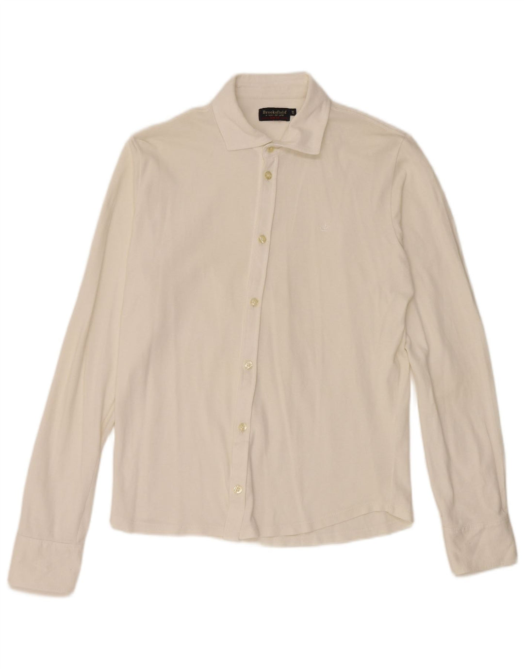 Camisa masculina Brooksfield Slim Fit IT 48 pequena branca