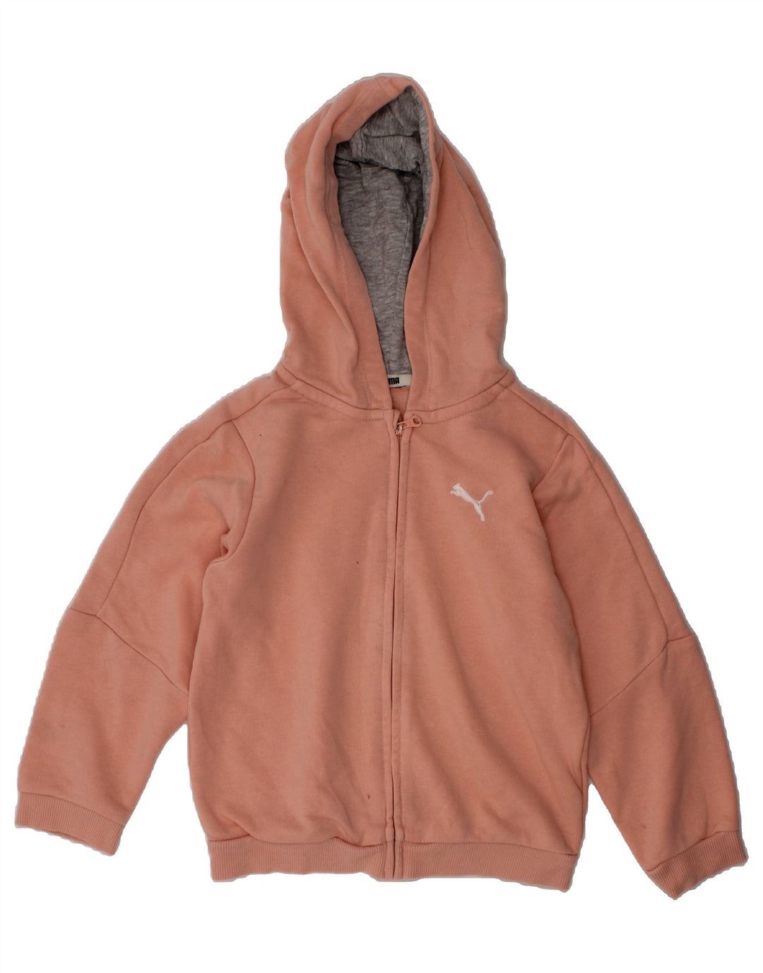 PUMA Girls Zip Hoodie Sweater 2-3 Years Pink Cotton Vintage Puma and Second-Hand Puma from Messina Hembry 