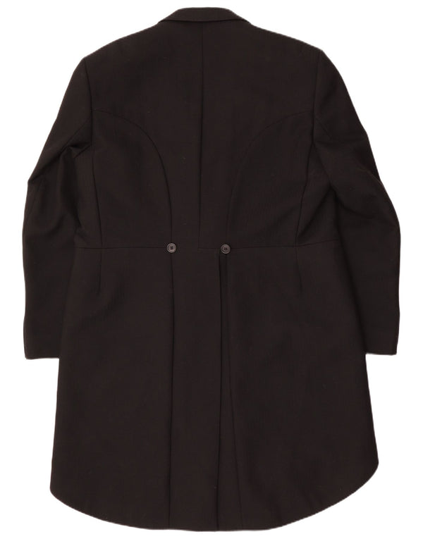 Jaqueta blazer masculina Magee Tailcoat Reino Unido 44 XL lã preta