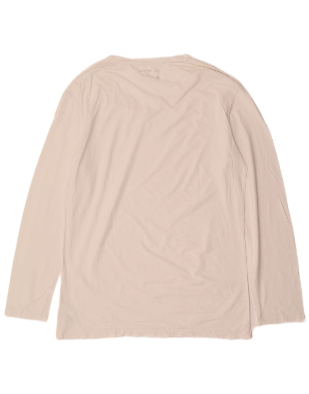 CALVIN KLEIN JEANS Top masculino de manga comprida XL algodão branco