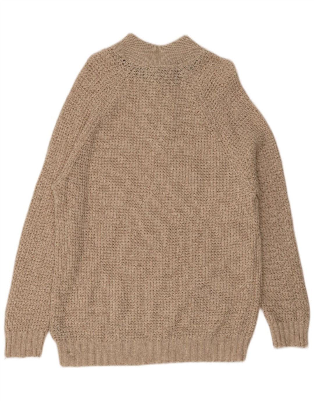 Suéter masculino com gola redonda e gola redonda XL de lã bege