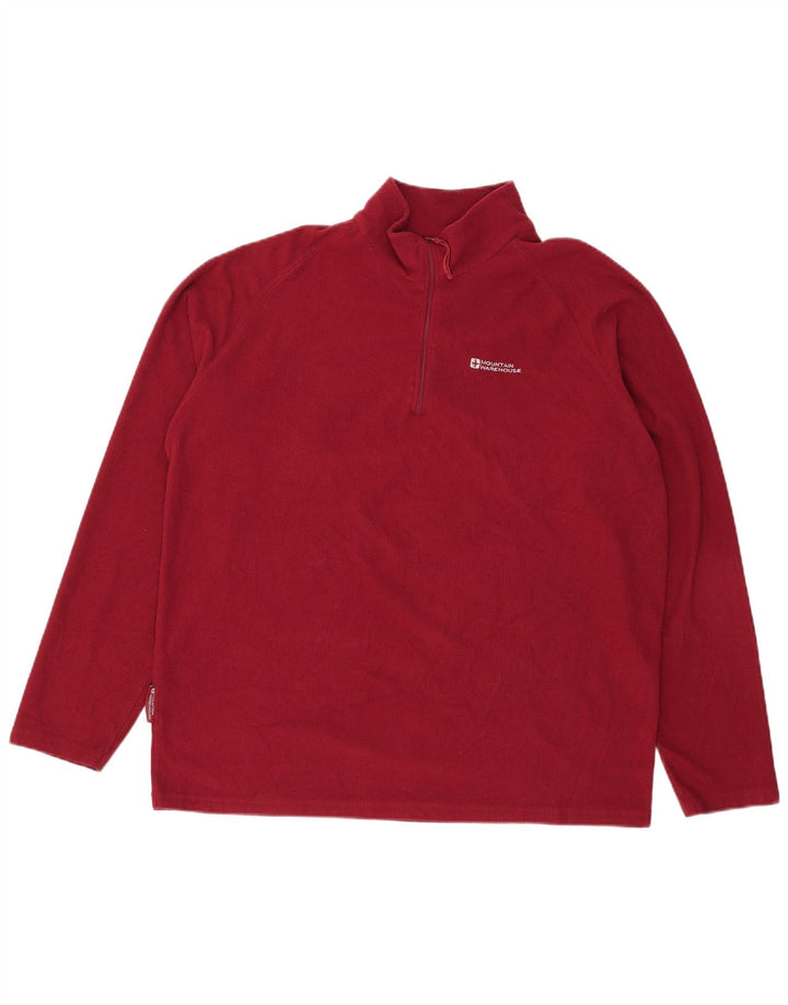 Mountain Warehouse Mens Zip Neck Fleece Jumper XL Borgonha Poliéster