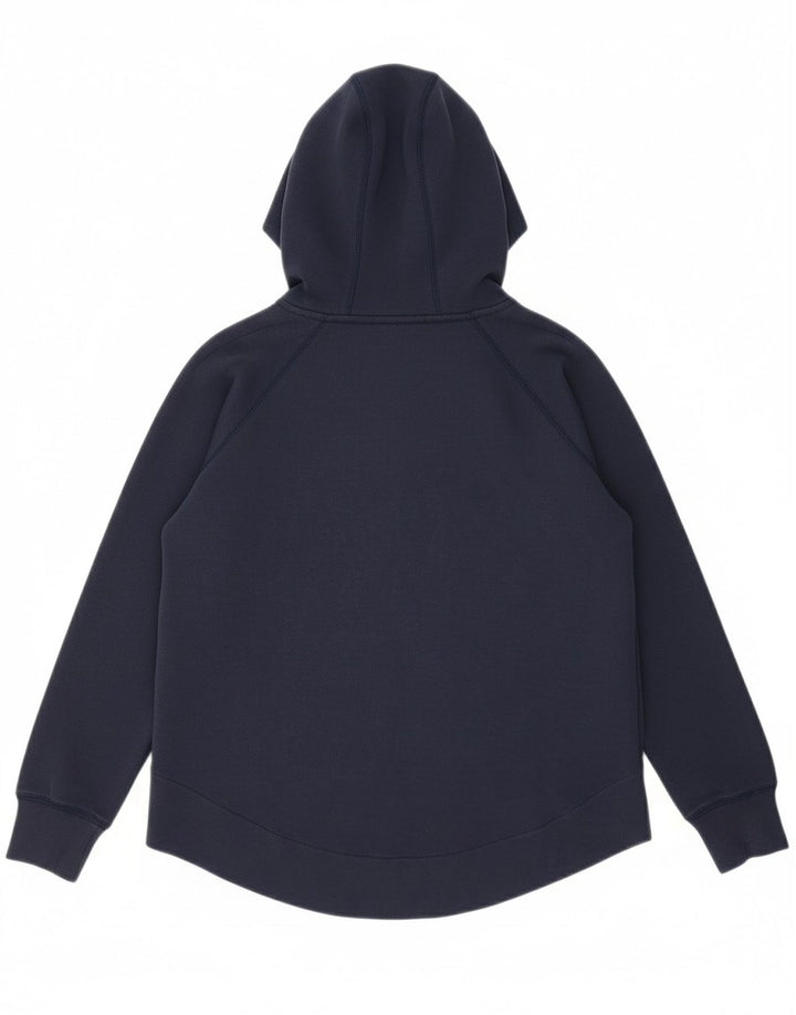 Suéter feminino Nike com capuz e zíper UK 6 XS azul marinho algodão