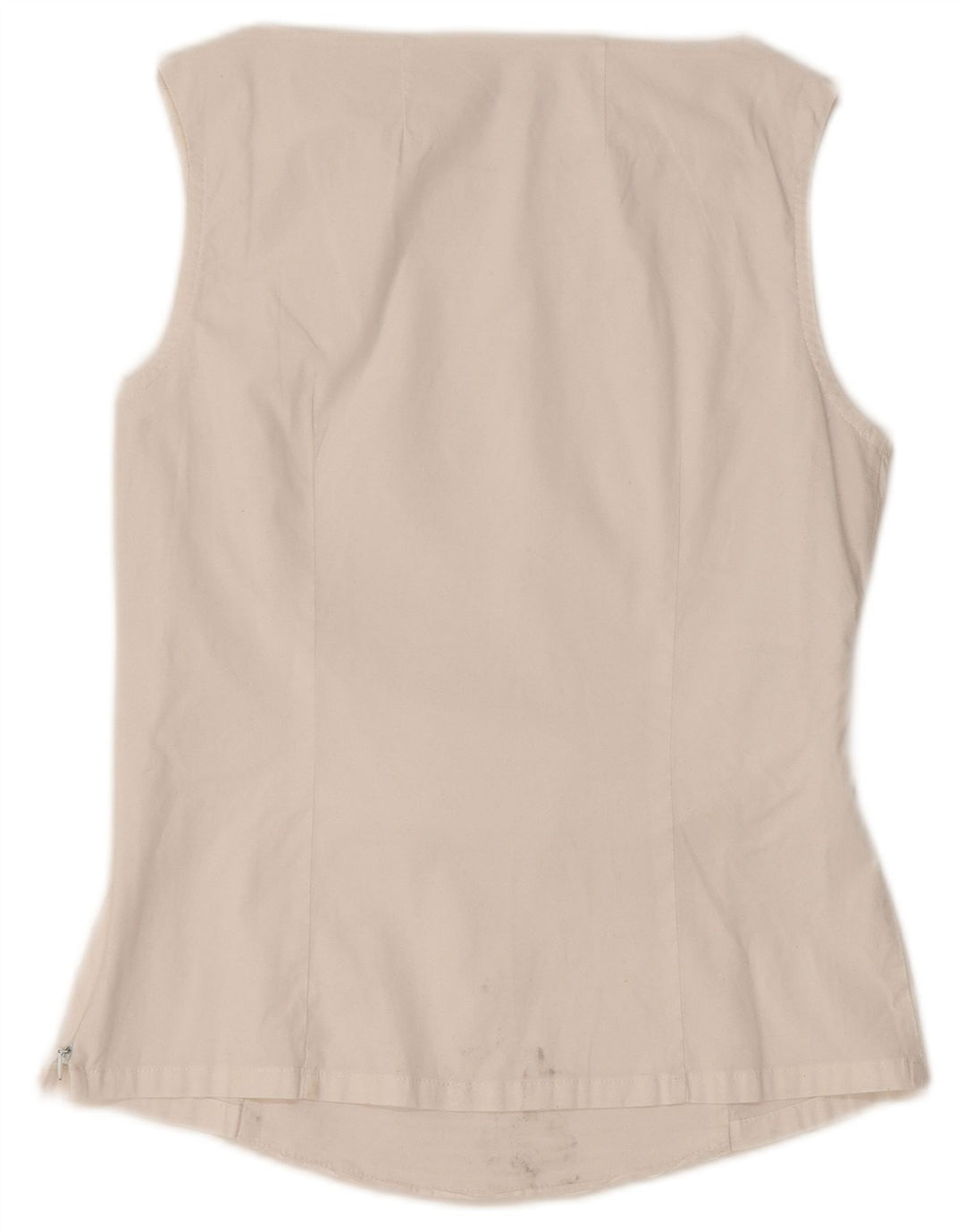 Blusa feminina sem mangas NARACAMICIE Reino Unido 8 pequenas listras brancas de algodão