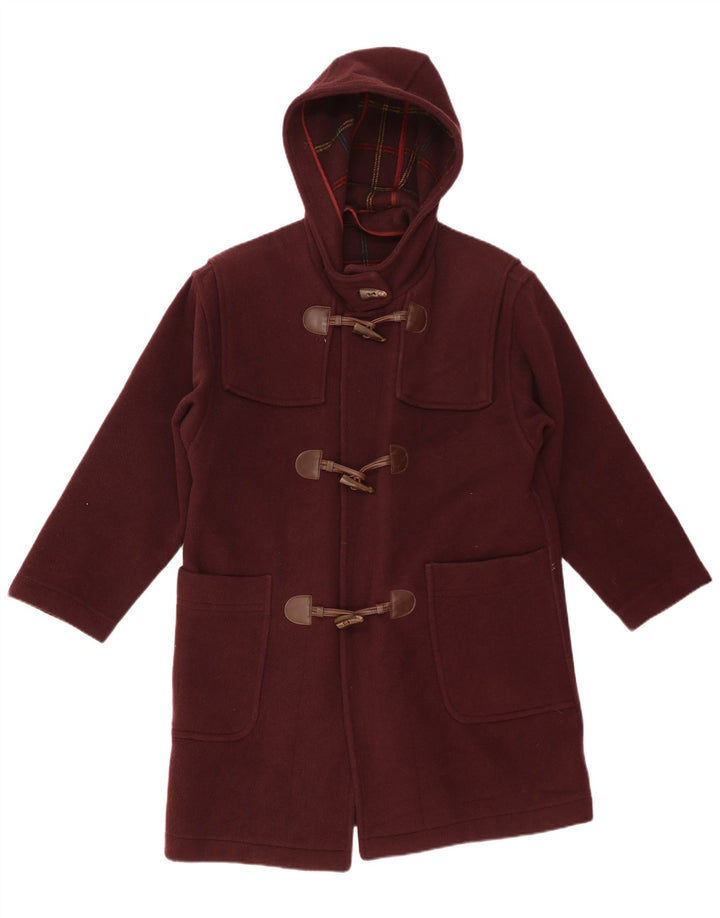 Casaco Duffle Masculino Merlet com Capuz EU 46 Lã Virgem Pequena Borgonha