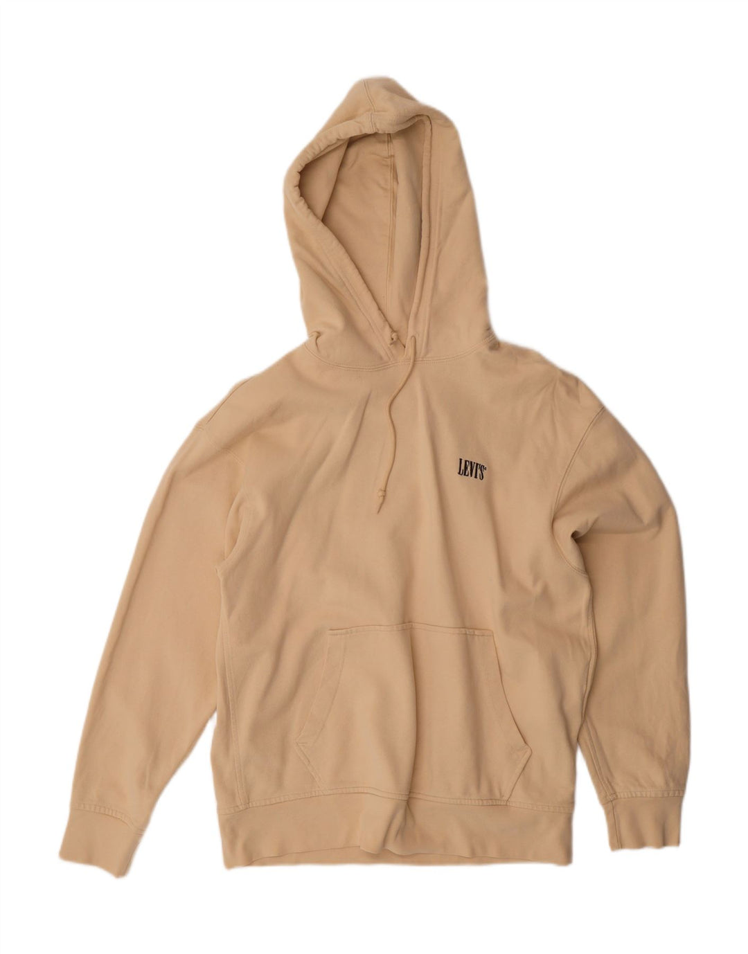 LEVI'S Mens Relaxed Fit Hoodie Jumper Small Beige Cotton Vintage Levi's and Second-Hand Levi's from Messina Hembry 