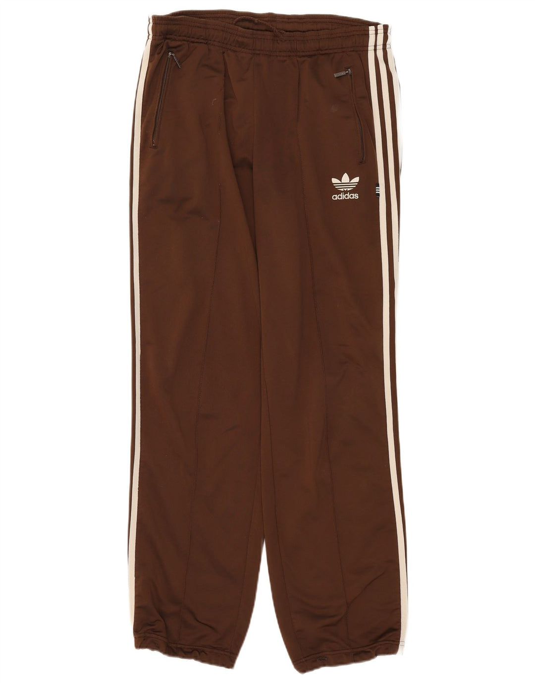 Calça de treino masculina Adidas Joggers UK 38/40 poliéster marrom médio