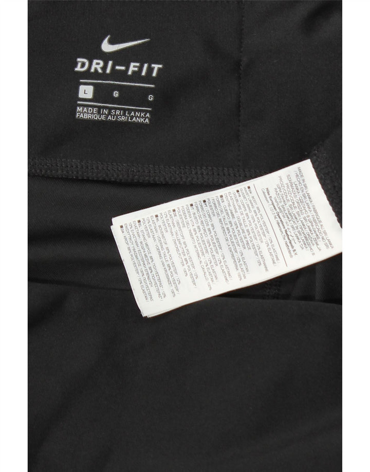 NIKE Womens Dri Fit Leggings UK 14 Large  Black Polyester