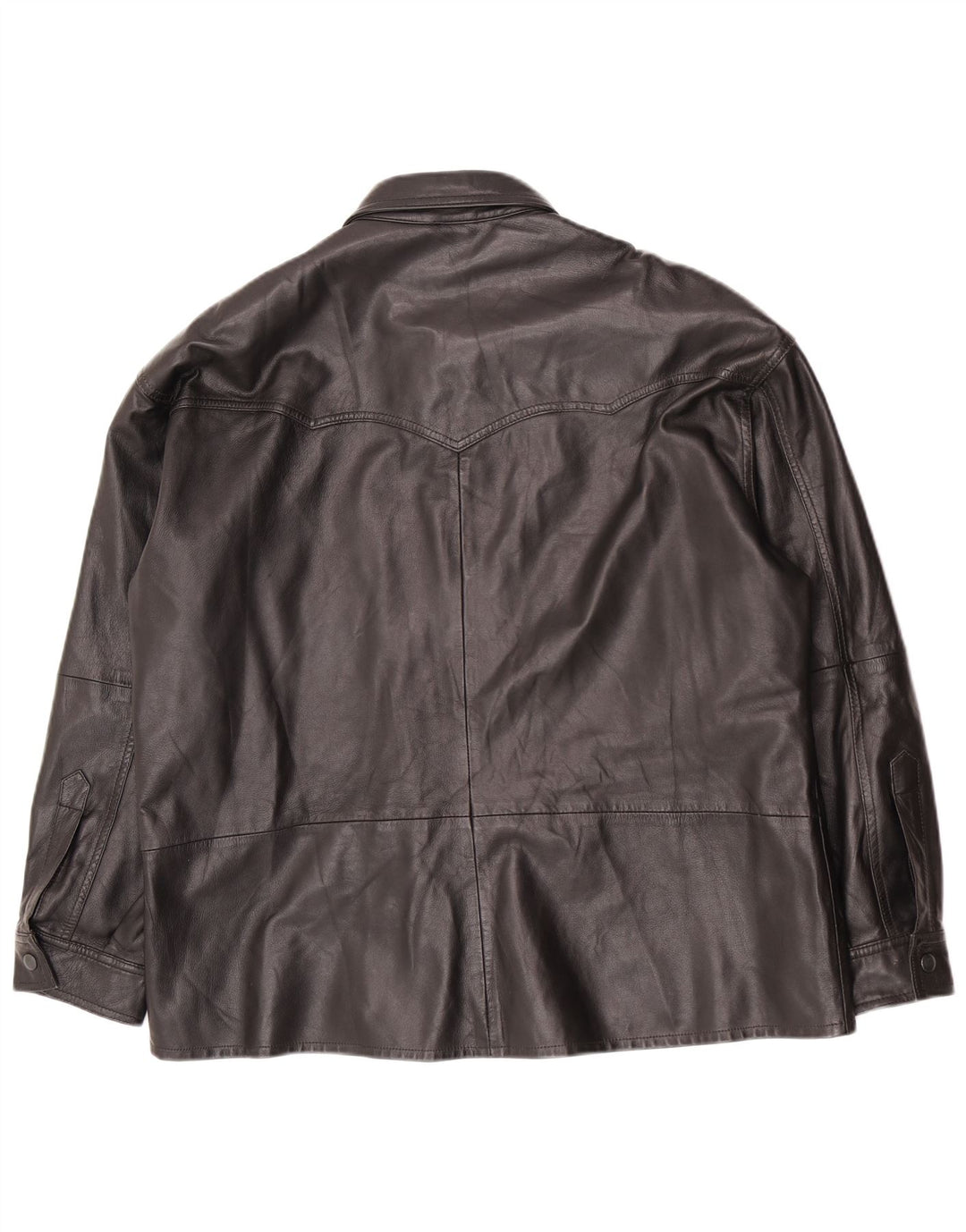 Jaqueta de couro oversized feminina vintage EU 40 médio preto