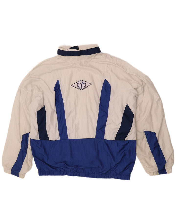 Jaqueta superior de agasalho de ajuste solto masculino ativo grande colorblock branco