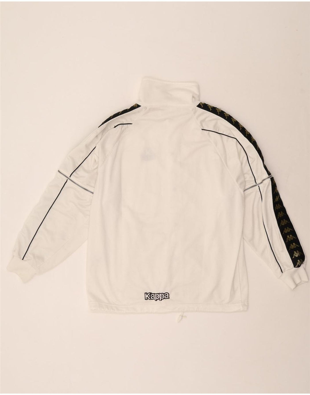KAPPA Mens Graphic Tracksuit Top Jacket Médio Branco Colorblock Poliéster