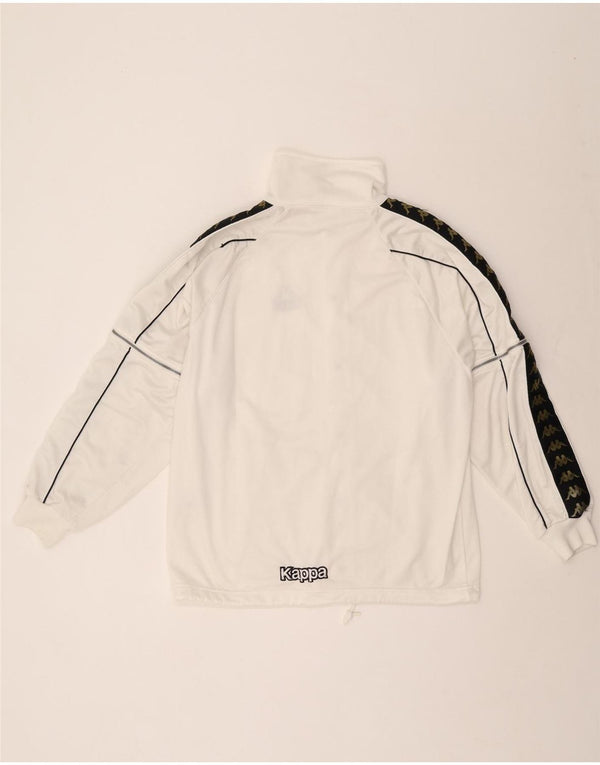 KAPPA Mens Graphic Tracksuit Top Jacket Médio Branco Colorblock Poliéster