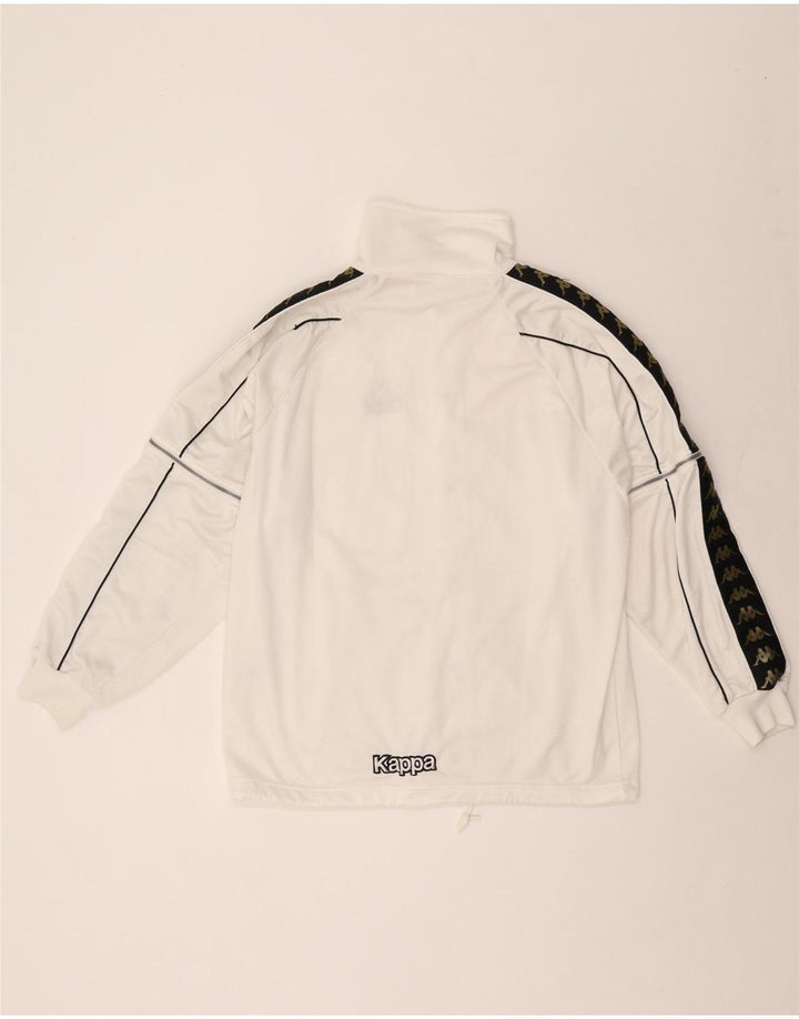 KAPPA Mens Graphic Tracksuit Top Jacket Médio Branco Colorblock Poliéster