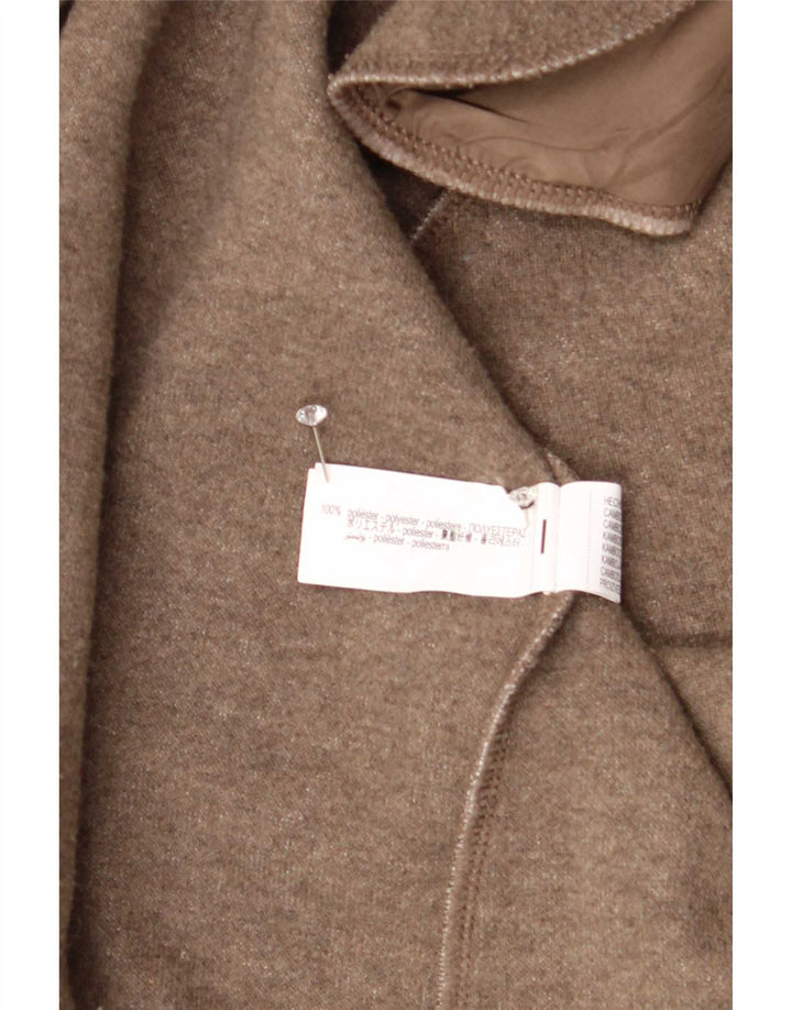 Sobretudo feminino Zara UK 16 grande poliéster marrom