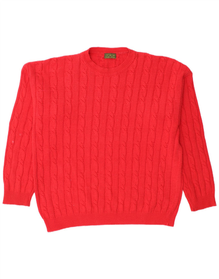 Suéter masculino CONTE MASSIMO com gola redonda XL algodão vermelho