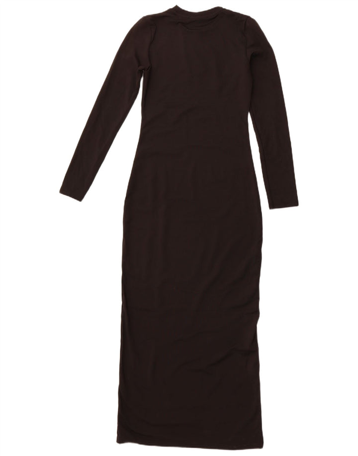 Vestido maxi feminino de manga comprida ZARA UK 12 médio preto