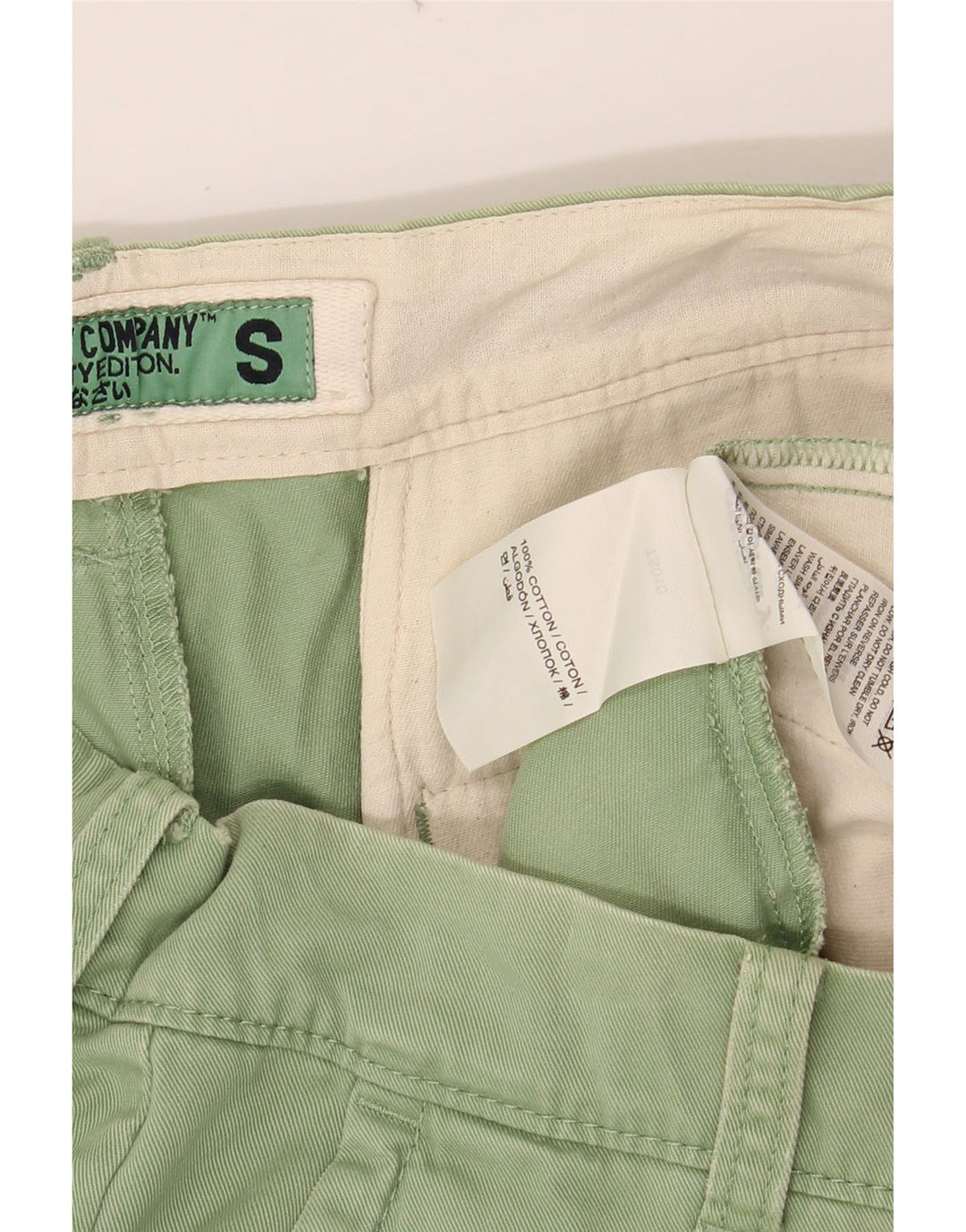 Shorts chino masculino SUPERDRY pequeno W32 algodão verde