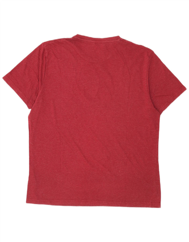 Camiseta masculina Ben Sherman com estampa gráfica grande de algodão vermelho
