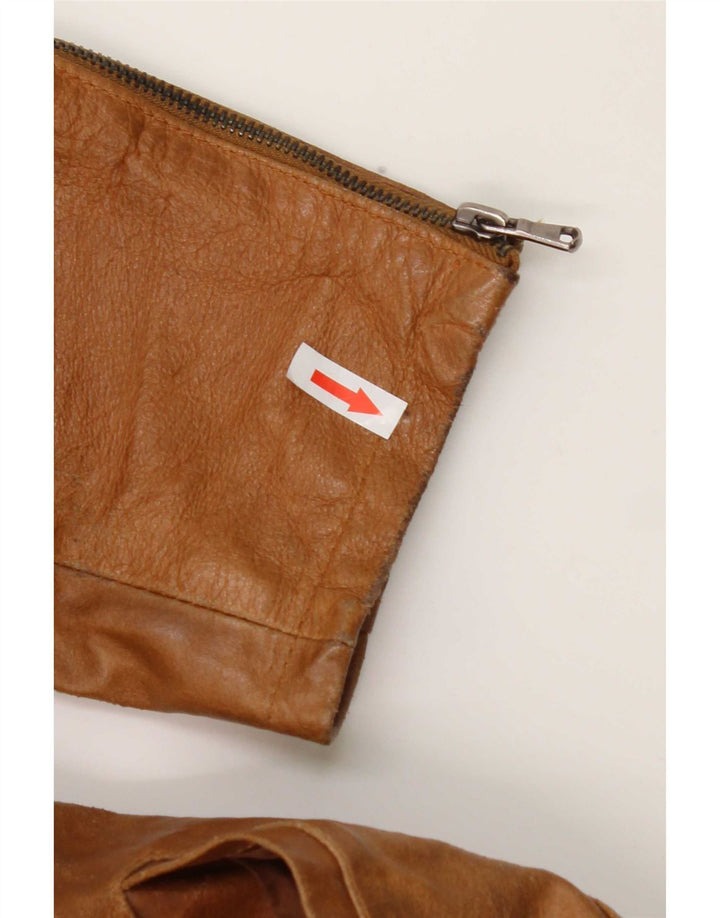 Jaqueta de couro masculina vintage UK 38 couro marrom médio
