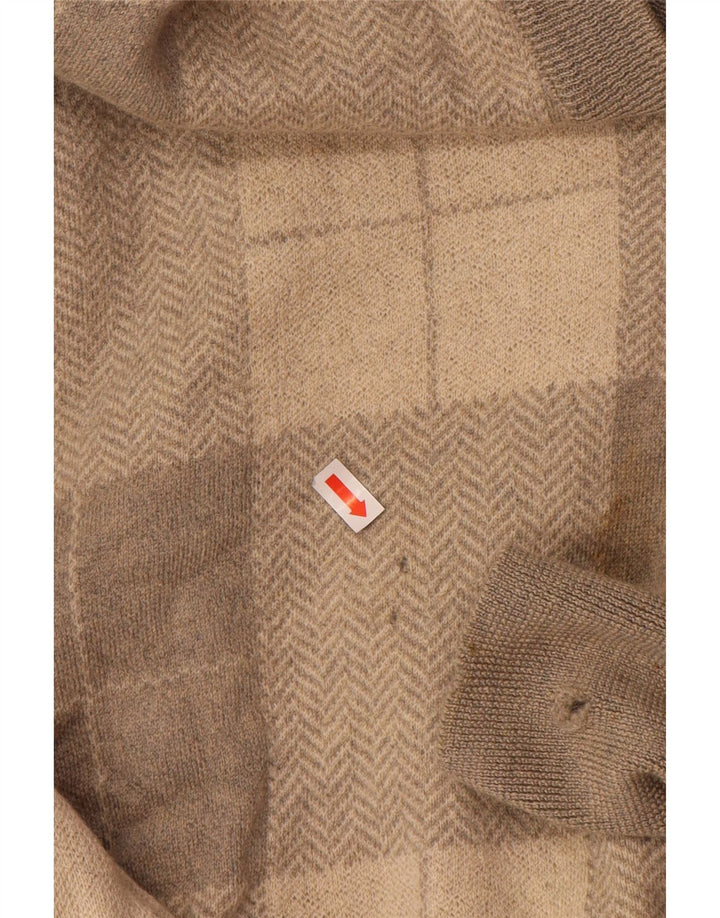 Suéter masculino VALENTINO com decote em V XL cinza patchwork lã