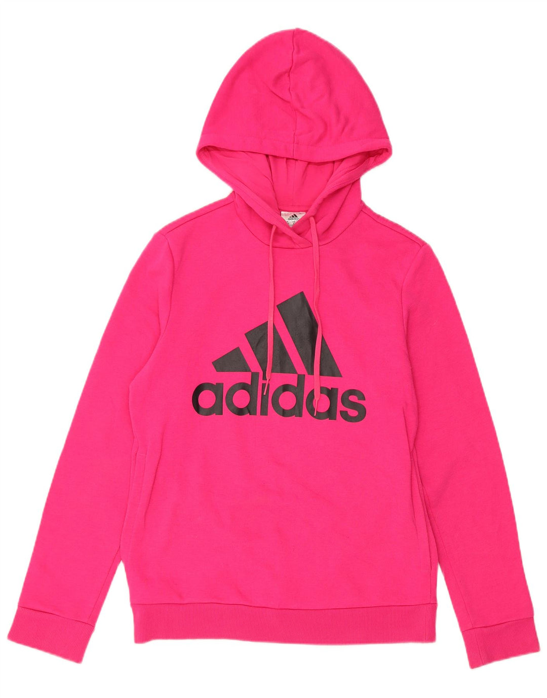 ADIDAS Womens Graphic Hoodie Jumper UK 8/10 Pequeno Algodão Rosa