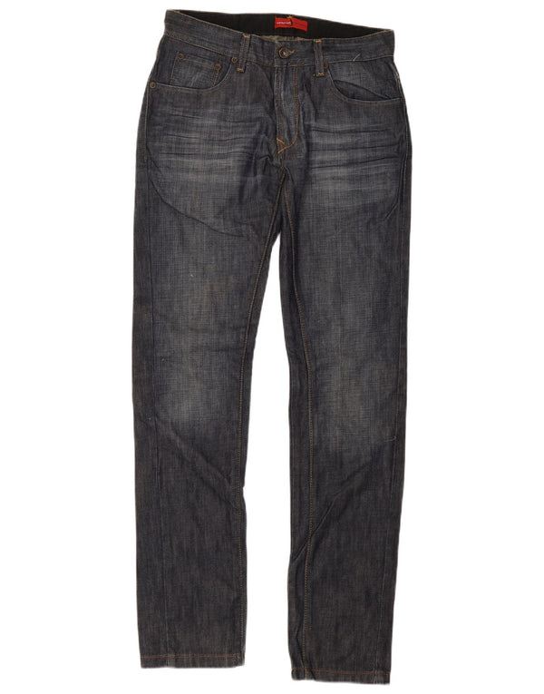 Wampum Mens Slim Jeans W30 L34 Azul Marinho Algodão