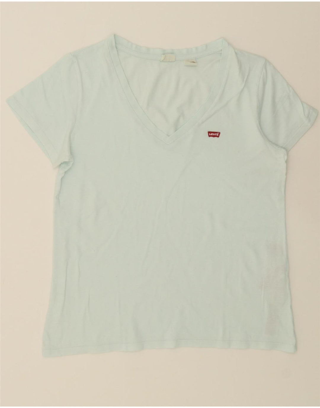 LEVI'S Womens T-Shirt Top UK 14 Medium Blue Cotton Vintage Levi's and Second-Hand Levi's from Messina Hembry 