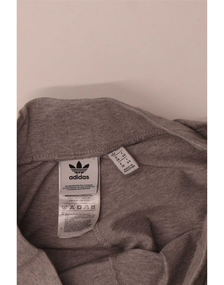 Leggings Adidas Femininas UK 12 Algodão Flecked Cinza Médio
