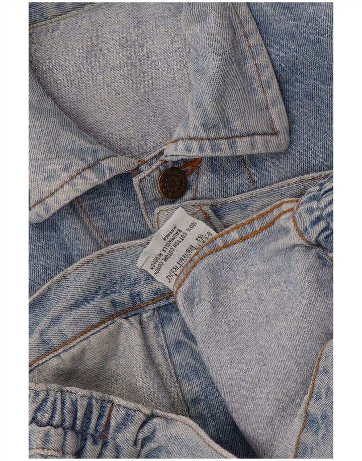 Jaqueta jeans vintage para meninos 12-13 anos algodão azul