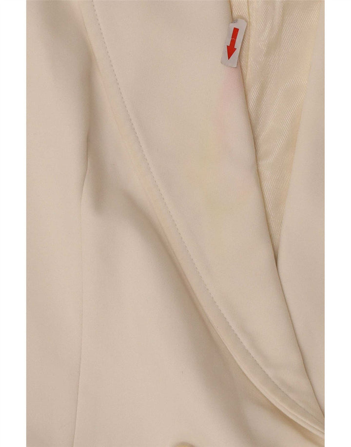 Jaqueta blazer feminina sem mangas com peito duplo Zara Reino Unido 12 médio branco