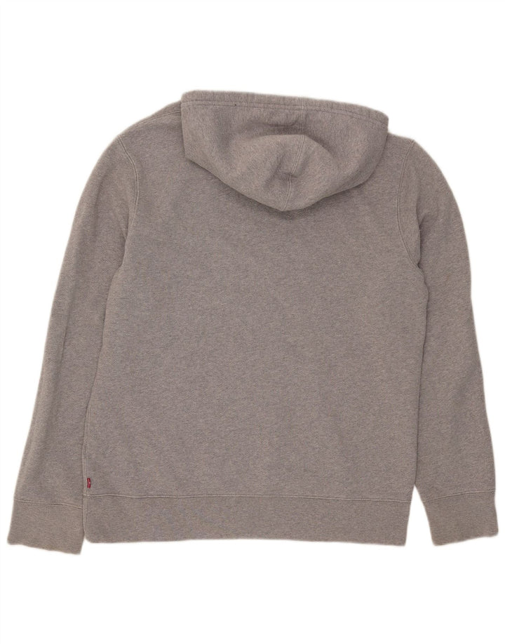 Suéter com capuz gráfico masculino Levi's grande algodão cinza