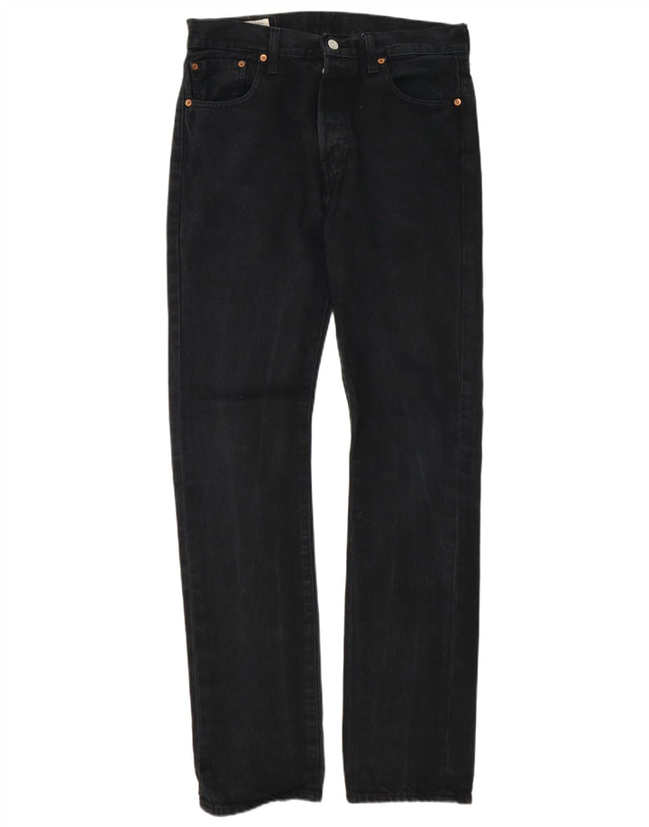 Levi's Masculino 501 Straight Jeans W30 L34 Algodão Preto