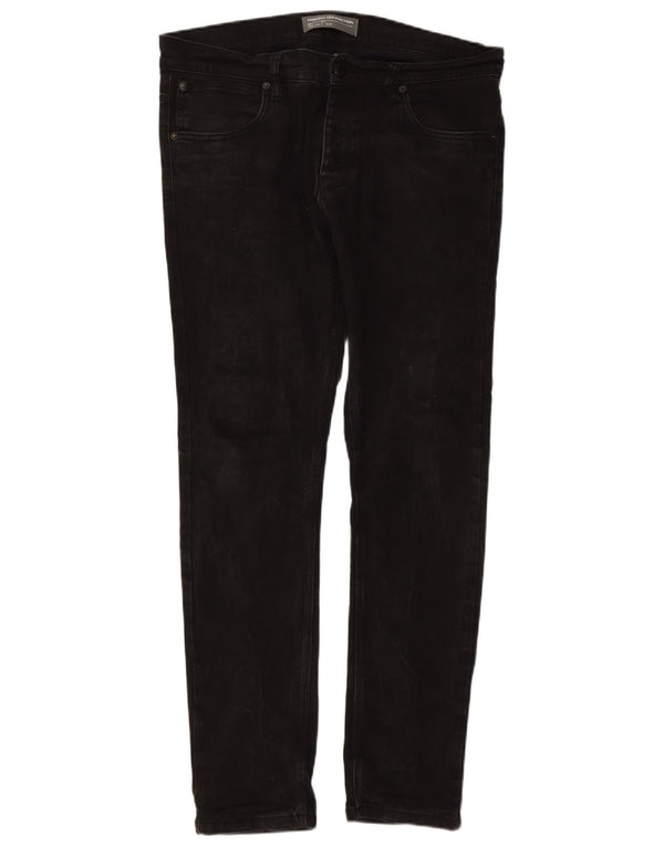 FRENCH CONNECTION Mens Jeans Slim W36 L32 Algodão Preto