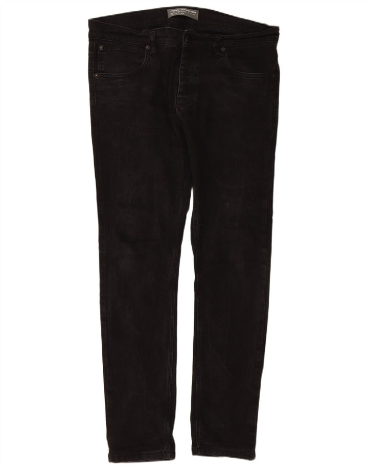 FRENCH CONNECTION Mens Jeans Slim W36 L32 Algodão Preto